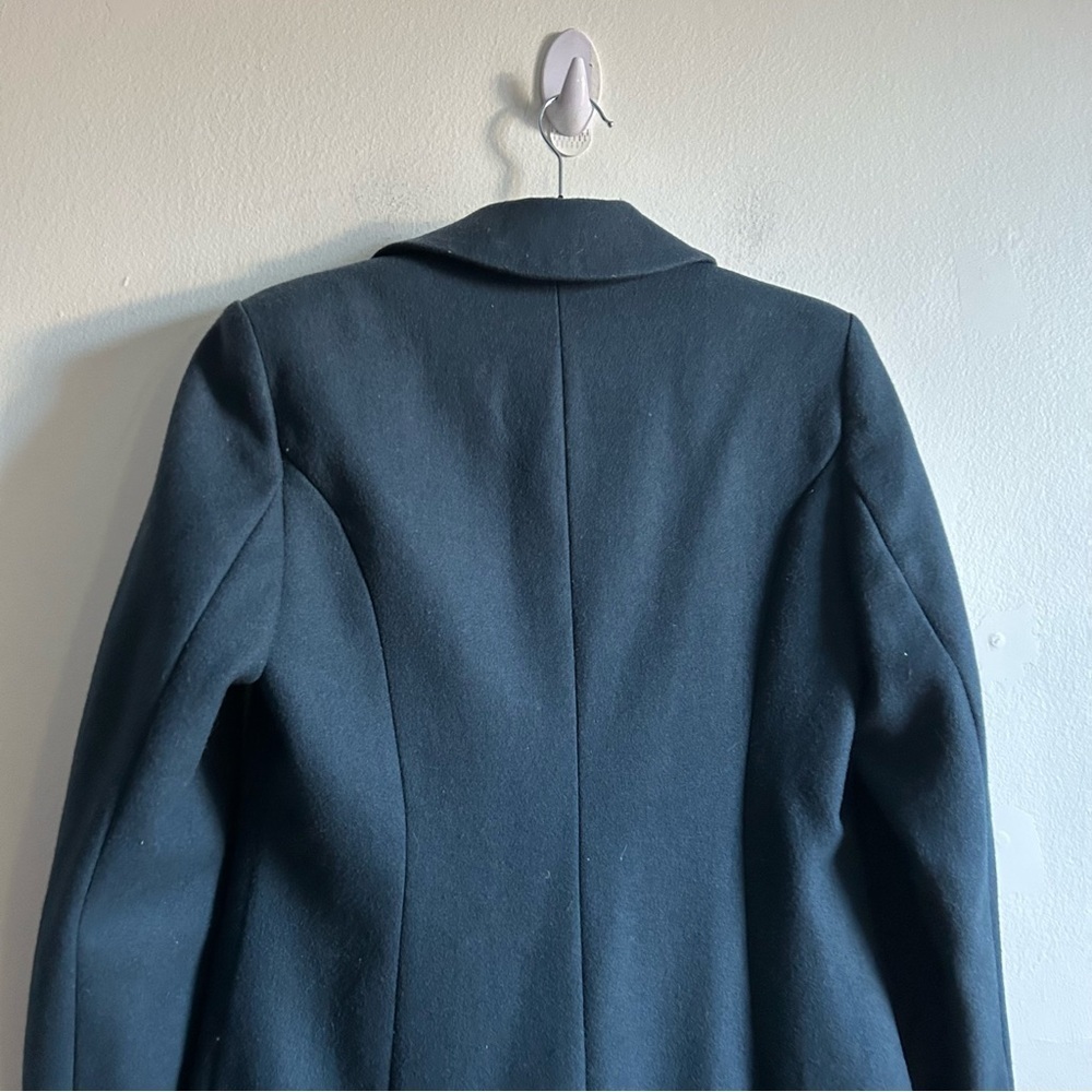 Betsey Johnson Sz 6 Wool Blend Navy Twee Bedazzled Button Coat - Picture 6 of 13